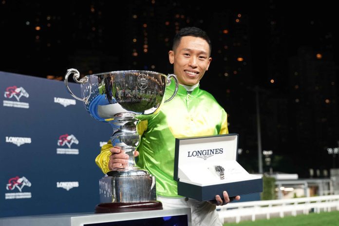 Vincent Ho celebrates his first LONGINES IJC victory.