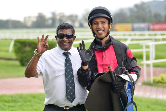 Trainer NM Selvan and stable apprentice dominated the card at Selangor on Sunday.