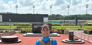 Brazilian jockey Carlos Henrique soaks up the Kranji atmosphere on Thursday morning at his maiden visit to the Lion City.