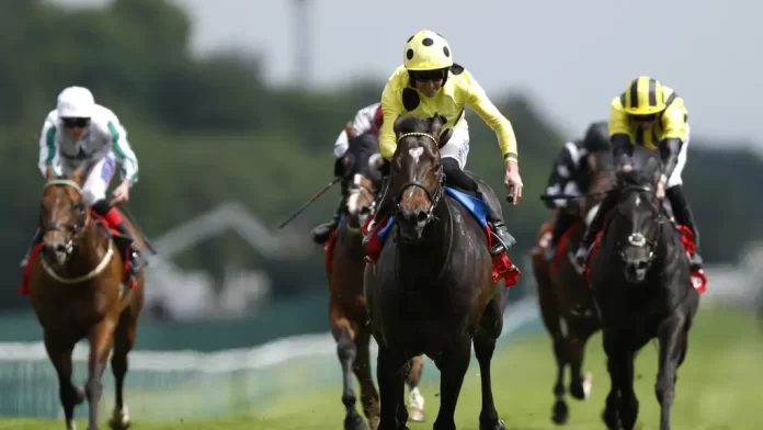 Inisherin (centre) winning the Sandy Lane Stakes at Haydock (Nigel French/PA)