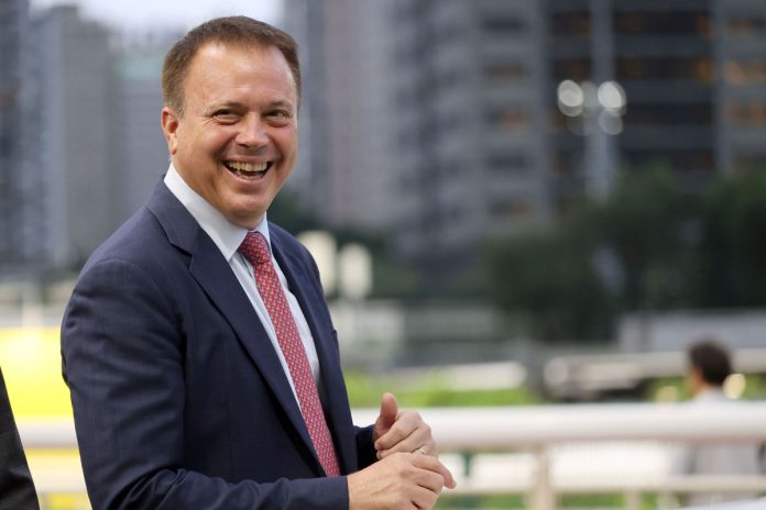 Caspar Fownes celebrates his 600th Happy Valley win.